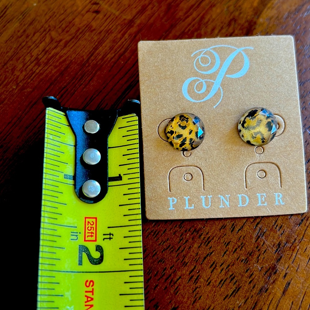 NWT acrylic leopard print stud earrings